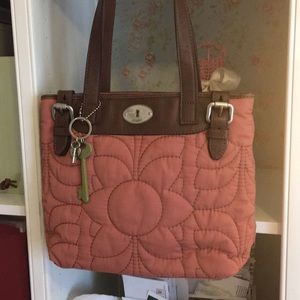 Fossil quilted fabric Key-per tote